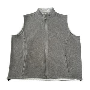 Peter Millar Warmth Fleece Sweater Vest Mens Size 2XL Heather Gray Full Zip